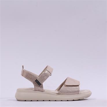 Tamaris Folla Double Velcro Strap Sandal - Light Gold